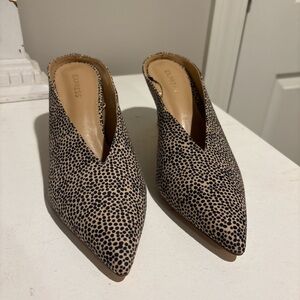 Express Black and Cream Patterned Mules
